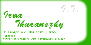 irma thuranszky business card